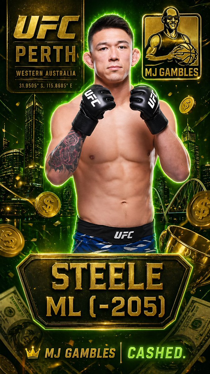 MJGambles's tweet image. PREMIUM CASH🤑
✅Steele ML (-205)

𝙁𝙊𝙇𝙇𝙊𝙒 &amp;amp; JOIN 𝑷𝒓𝒆𝒎𝒊𝒖𝒎 below (𝟏𝟎% 𝑶𝑭𝑭) for more WINS like this!💰👇🏽

#UFCPerth #UFC #MMA #GamblingX #UFCParamount #MMATwitter #UFConParamount