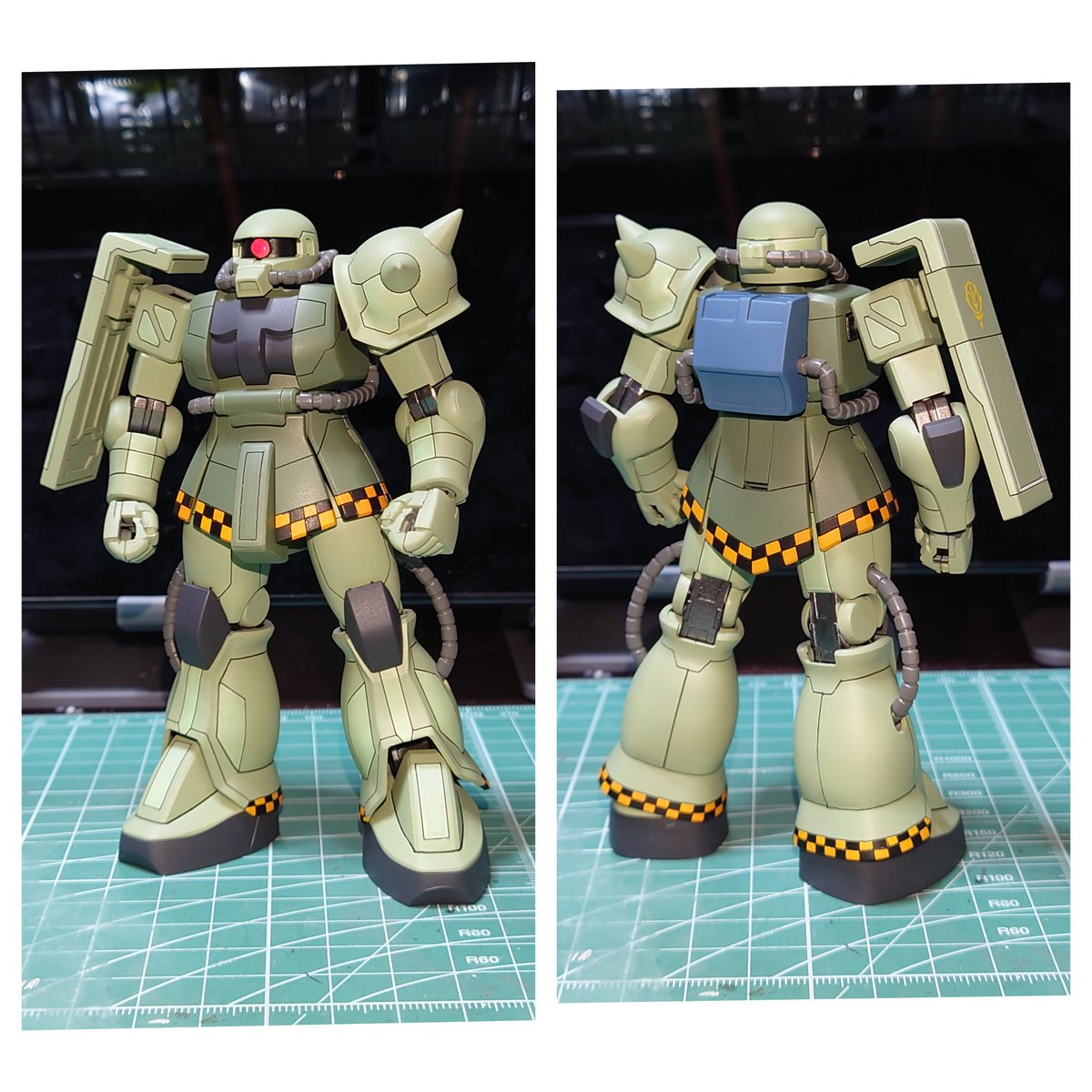 SPIRYTUS7296's tweet photo. #もけいや
#おおいたホビーフェスティバル2026 に持って行くエコザク3体でけました。

・フツーのザク(黒立ち上げ)
・スジボリ大好きスジボラーザク(好きなわりには手抜き)
・木ザク(家具調木目風)
の3体です。

さて、時間もないので梱包しなくては💨 https://t.co/knyKKCvIgx