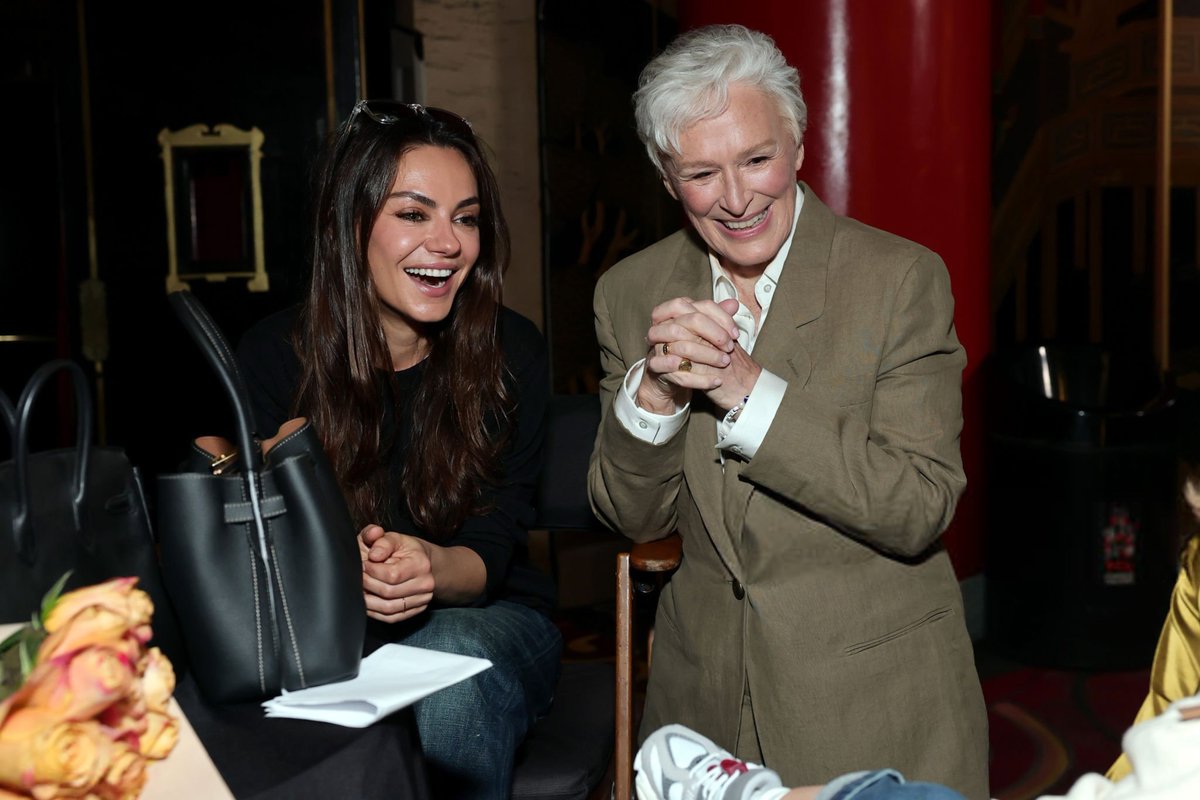 MilaUpdate's tweet photo. Mila Kunis and Glenn Close are seen as TCM honors Glenn Close during her Hand and Footprint Ceremony at TCL Chinese Theatre on May 01 https://t.co/DipRkhr5tR
