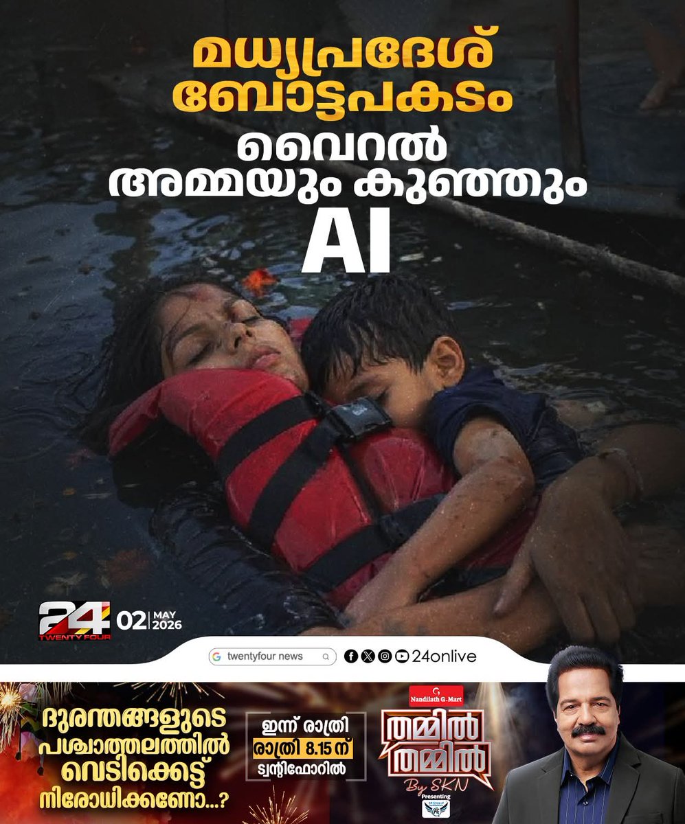 HashimKalathil's tweet photo. മരണത്തിലും കുഞ്ഞിനെ മാറോടു ചേര്‍ത്തു പിടിച്ച അമ്മ! വൈറല്‍ ചിത്രം എഐ നിര്‍മിതമെന്ന് ജബല്‍പൂര്‍ കളക്ടര്

ദുരന്തവും AI നിർമിത ഫോട്ടോ ഉപയോഗിച്ച് ആഘോഷിക്കുന്ന കുറേ ദ്രോഹികൾ  😡😡 https://t.co/UxT1iCfeat