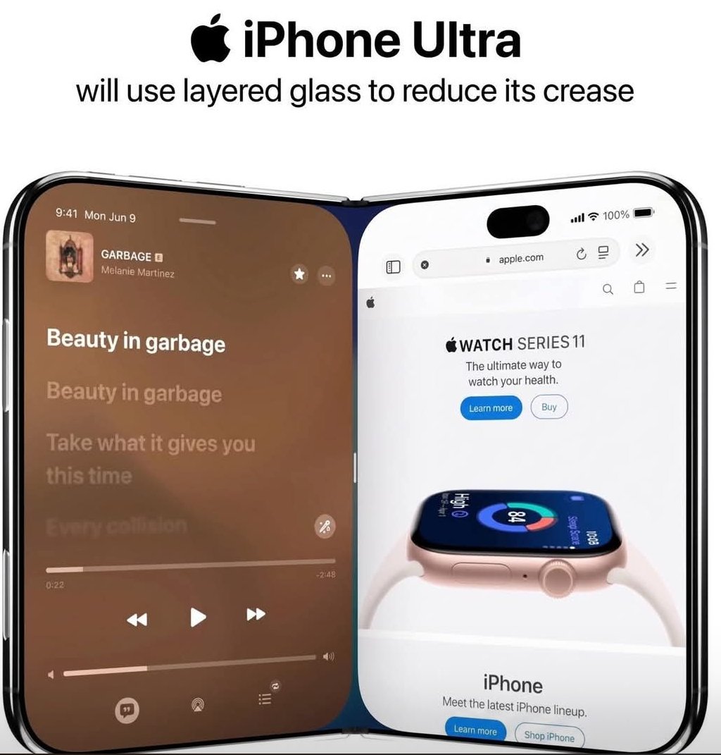 ShalomInfosoftz's tweet image. The iPhone Ultra is set to use layered glass technology to minimize its display crease! The display is really going to be gorgeous! 🤩 #iPhone #Technology #Display