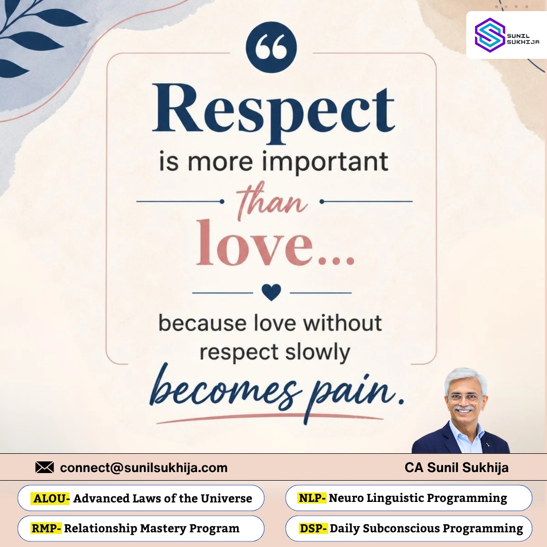 ssukhijaloa's tweet image. Love without respect slowly turns into pain. Real relationships are built on value, trust, and dignity — not just emotions. ❤️
.
.
.
.
.
.
.
#Respect #Love #HealthyRelationships #SelfWorth #sunilsukhija