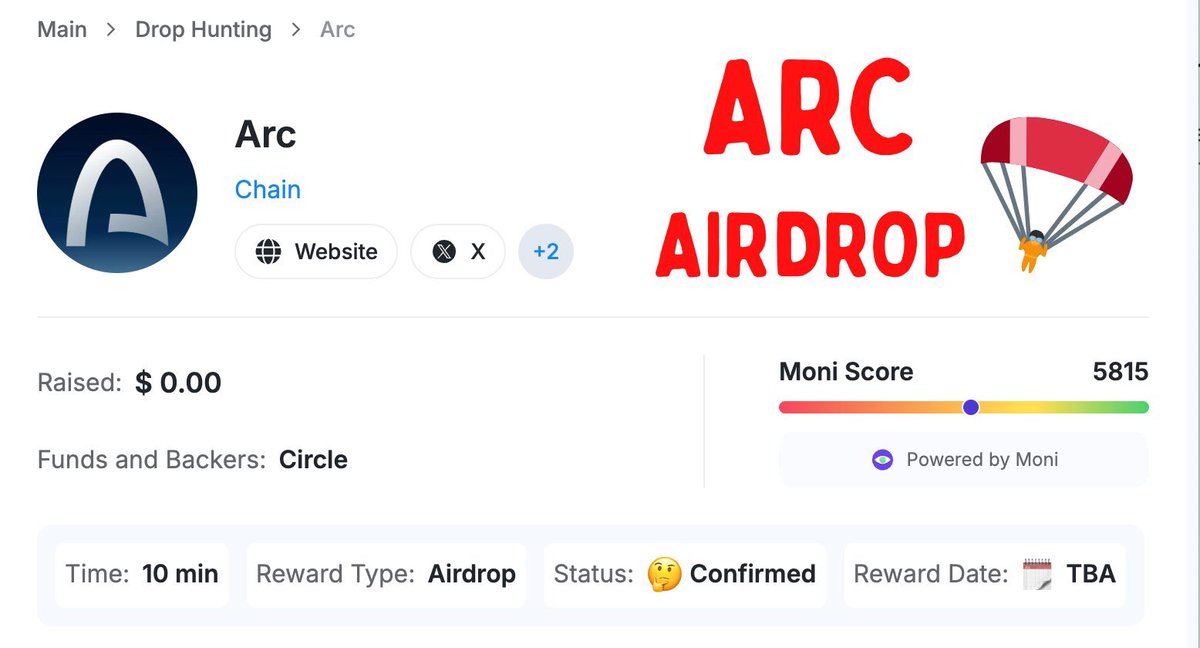 ARC Points program FREE Airdrop  guide 

🔸Funding: $2.22B
🔸Cost: $0
🔸Launched by <a href="/circle/">Circle</a> 

Claim badges and points= future rewards ✨

✍️ step by step guide 

1• Go to: community.arc.network
- Join community 
- Sign up via email 
- Submit application 
- Wait for approval 
-