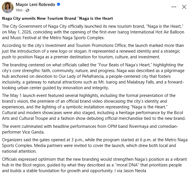 CrushMajor's tweet photo. "Officials expressed optimism that the new branding would strengthen Naga’s position as a vibrant hub in the Bicol region, guided by what they described as a “moral DNA” that prioritizes people and builds a stable foundation for growth and opportunity."

Mayor Leni Robredo 🌹 https://t.co/pm9JVbekQ5