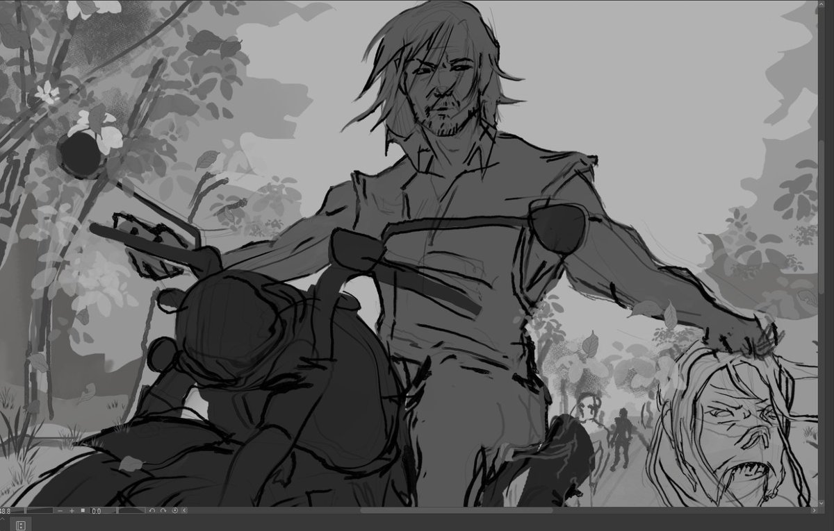 Powpowpersy's tweet photo. That poor zombie...𓉸 (!WIP!)
First post, hello
----------------------------------------------------------
#TheWalkingDead #TWD #NormanReedus #DarylDixon #Zombieart #TWDfanart #Sketch #NormanReedusfanart #WIP #ZombieApocalypse #ArtPost #RobertKirkman #TheWalkingDeadShow https://t.co/fNDcRrvjyb