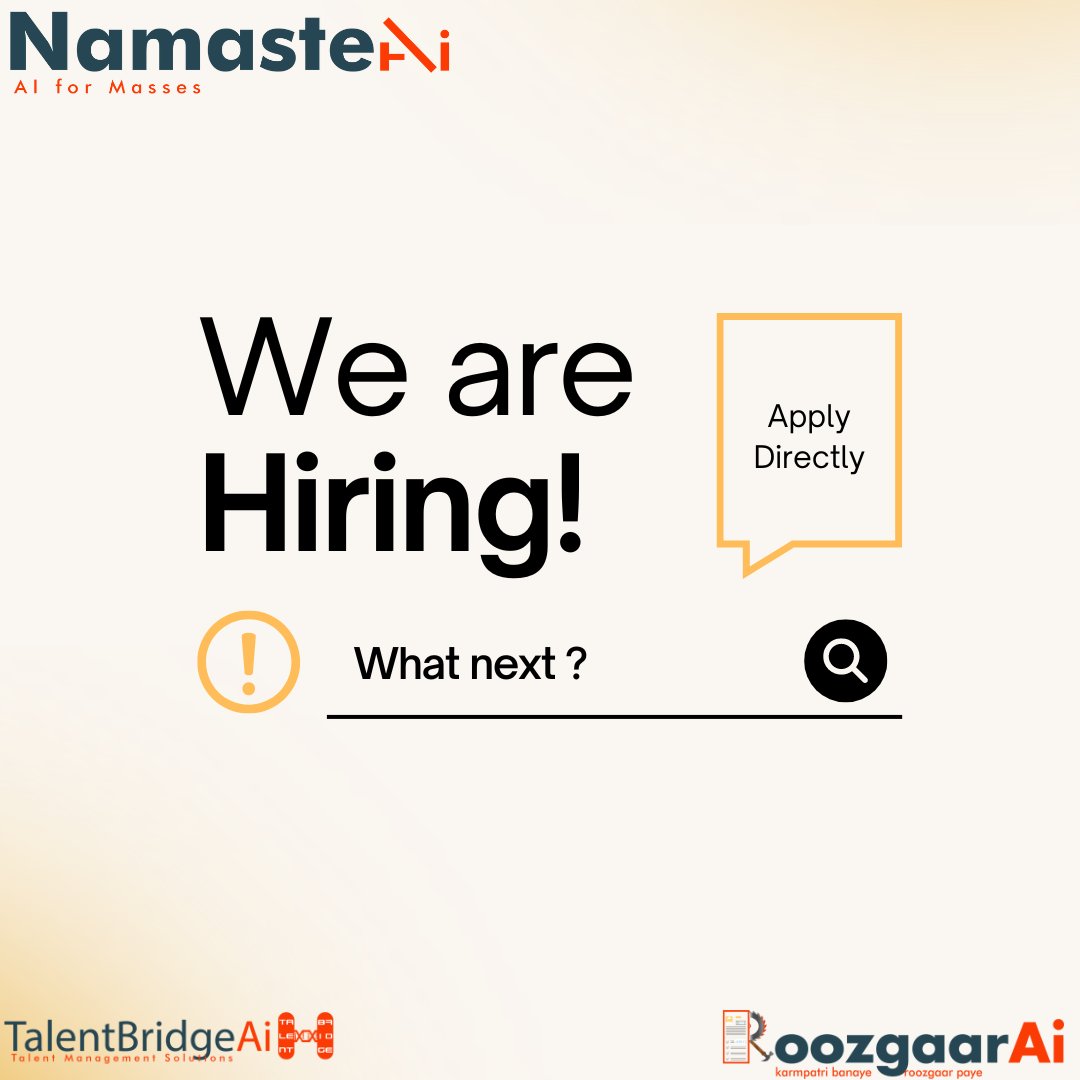 ai_namaste's tweet image. 🚀 Join the Team! 🚀

talentbridge.namaste.ai/s/k255z

talentbridge.namaste.ai/s/nE6Co

roozgaar.namaste.ai/s/9XsdL

roozgaar.namaste.ai/s/rEZCc

#NowHiring

#JoinOurTeam

#OpportunityKnocks

#namasteai

#talentbridgeai

#roozgaarai

@namasteai @roozgaarai @talentbridgeai