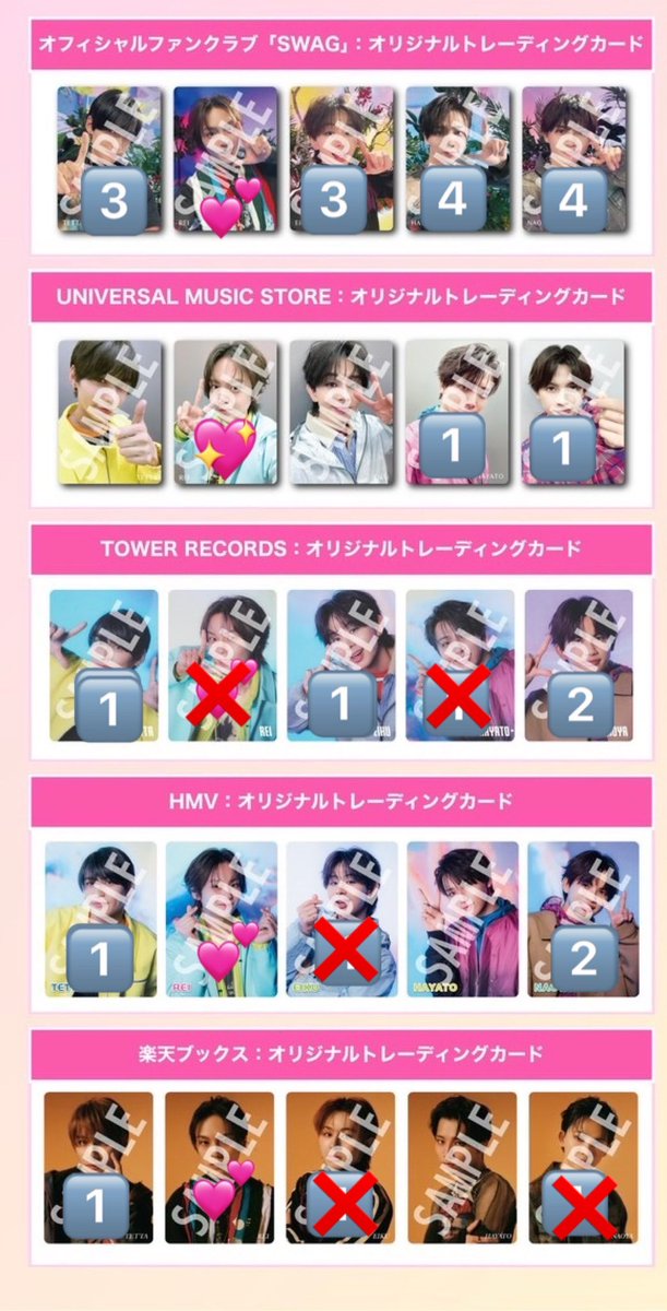 olozolozrr's tweet photo. ONE N' ONLY ワンエン トレカ 交換 WARAiNA  特典 封入

【譲】 🔢 TETTA EIKU HAYATO NAOYA
【求】 💖＞💕  REI

5/3リリイベ5/31シリイベにて手渡し
お心あたりのある方お気軽にお声掛けください https://t.co/cthE5WP8ck
