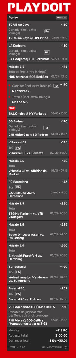 ElConsulPicks's tweet photo. Csm 100 varos se los gasta uno en una pizza

¿Entra?

#PARLAY #APUESTAS #NBA #MLB #LALIGA #BUNDESLIGA #PREMIER https://t.co/54wPLJzs7x