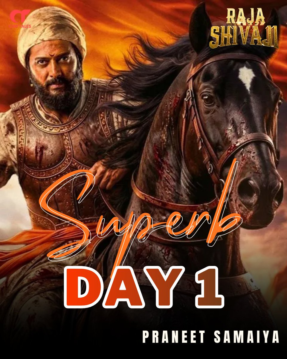 cine_tales's tweet photo. 🔥 HISTORIC START FOR RAJA SHIVAJI 🔥

#RiteishDeshmukh's #RajaShivaji ROARS at the box office, becomes the BIGGEST OPENER of all time for #Marathi film, surpassing #TimePass2 with huge margin 💥👑

#Marathi version is running with packed houses, and #Hindi version will pick up the pace over the weekend
📈

#RajaShivaji #BoxOffice Collection:
🌟 Day 1 [Fri]: Rs 12.40 crore #India nett
[#Marathi + #Hindi combined] 💥

The word of mouth is positive, the business in Maharashtra & its near by is extremely good 👍

A strong start + weekend surge loading… this one is set for a BIG run 💯

@riteishd @geneliad @jiostudios