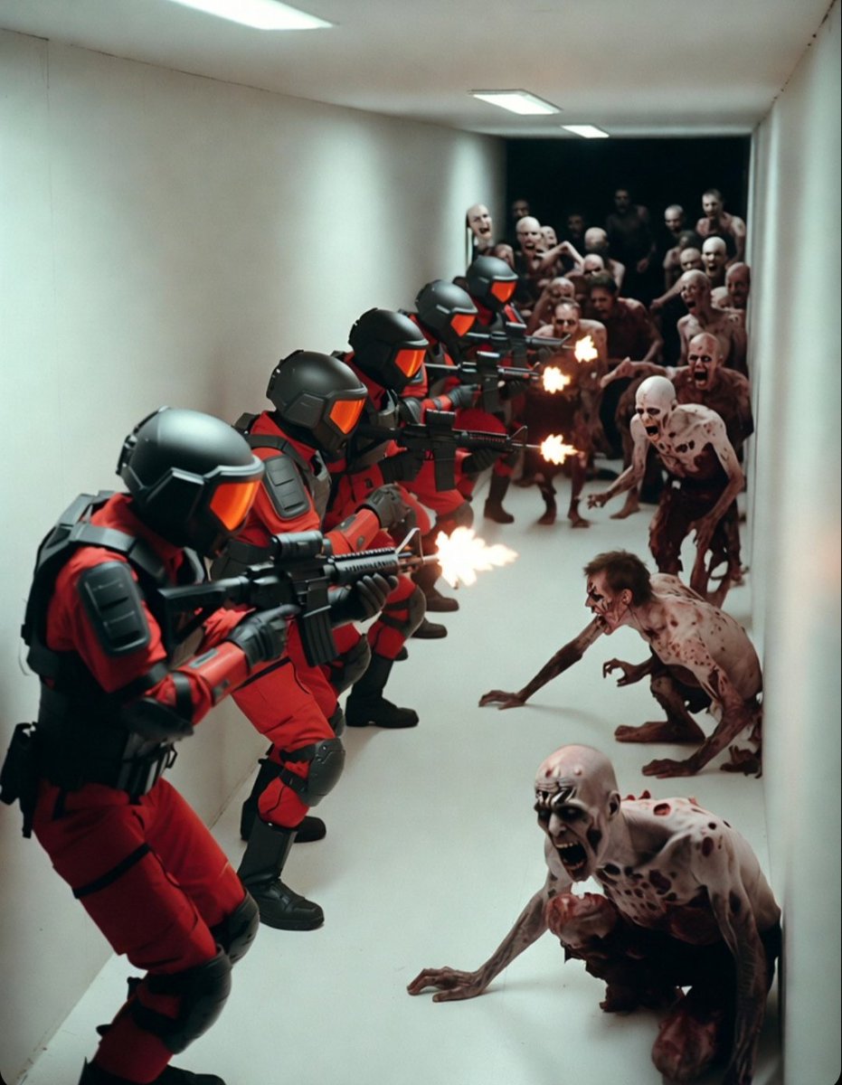 megaspoon1984's tweet image. Running #Paranoia #TTRPG  for my players
Operation Winchester!
Alpha Complex has been compromised by a virus but the players can't acknowledge the zombies because Friend Computer says they don't exist 😯
The mission is to deliver a glass of water 💦