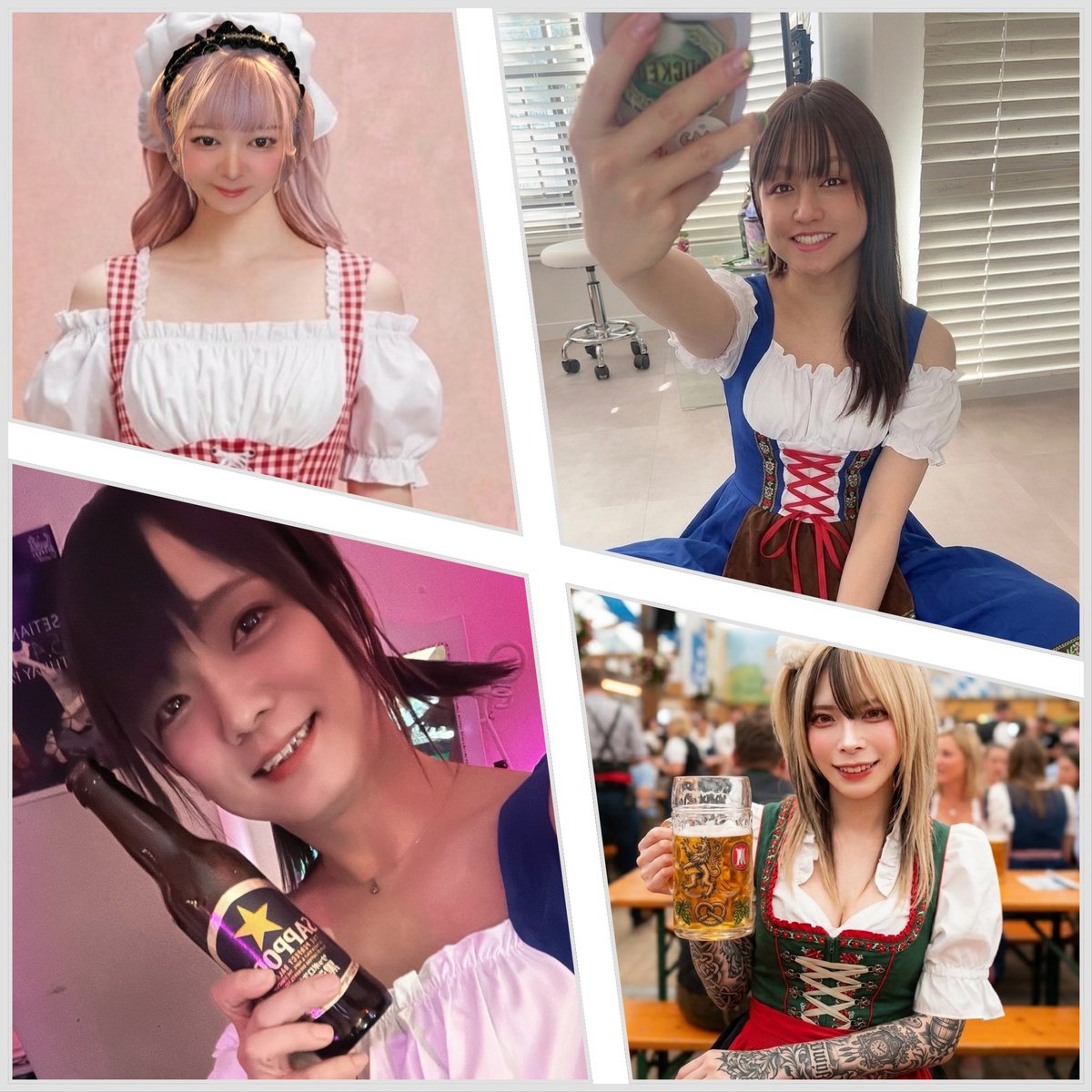 mirailounge2021's tweet photo. 2026.5.2(土)🍻
今夜のみらいラウンジはムギートーバーフェスト🍺🍺🍺✨

なお@nao_kagekidan 
かっぽう着姫@kappougi_hime 
むぎ@nanashi_cd 
あすか@Asukashine 

ビール6種類🍻
ソーセージにムール貝🍖🦪

待ちしております✨

🕢19:00-24:00 
🎫Charge ¥1000
🍹¥500- https://t.co/IE3CJmvywq