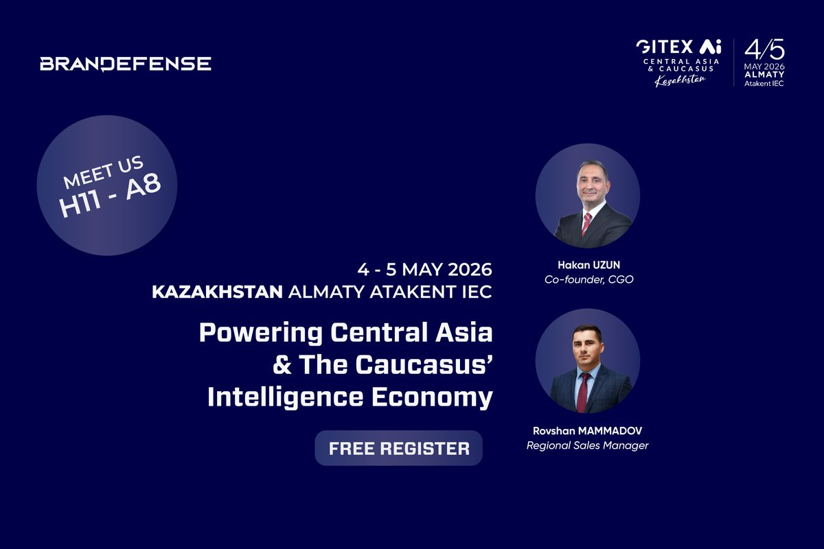 Brandefense's tweet photo. Central Asia, we’re coming.

Brandefense is heading to GITEX AI Kazakhstan 2026 — where innovation, technology, and cybersecurity leaders meet to shape the future of digital resilience.

📍 Astana, Kazakhstan
📅 4–5 May 2026
📌 H11 – A8

Meet our team to explore how organizations can stay ahead of external threats with:

✔ Digital Risk Protection
✔ Threat Intelligence
✔ Attack Surface Monitoring
✔ Brand Protection
✔ Third-Party Risk Management

If your business is expanding digitally, your attack surface is expanding too. Let’s talk about how to secure it.

See you at GITEX AI Kazakhstan.

#Brandefense #GITEXKazakhstan #GITEXAI #CyberSecurity #ThreatIntelligence #DigitalRiskProtection #EASM #CyberResilience #Astana #CyberDefense
