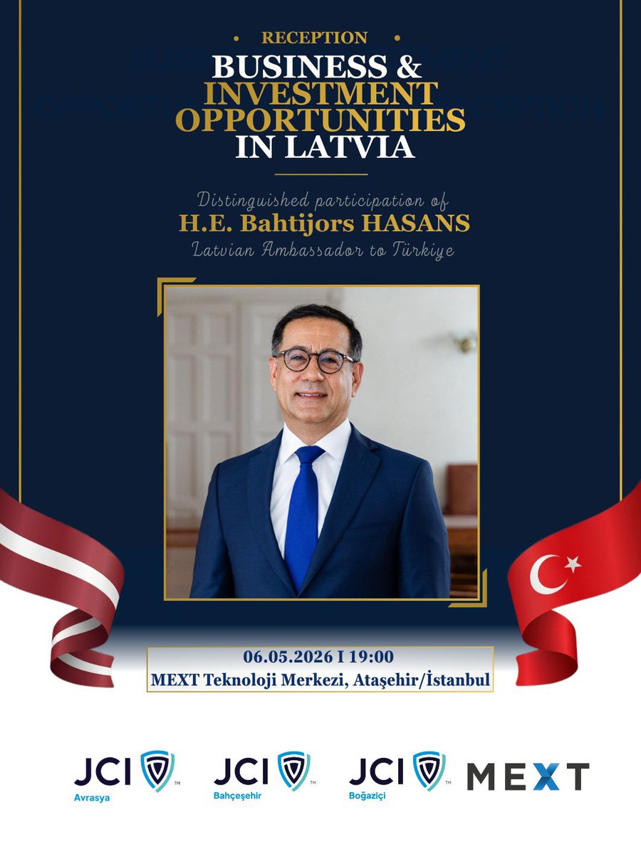 BahtijorsHasans's tweet image. 📈 6. maijā JCI 🇹🇷 jauno līderu un uzņēmēju biedri pulcēsies Stambulā, lai kopā ar mani kā 🇱🇻 vēstnieku 🇹🇷apspriestu biznesa un investīciju iespējas 🇱🇻.
Šis ir solis uz nākotnes sadarbību un jauniem projektiem!
📍MEXT Tehnoloģiju centrs
🕖 19:00
#JCI #Latvia #Business #Investment