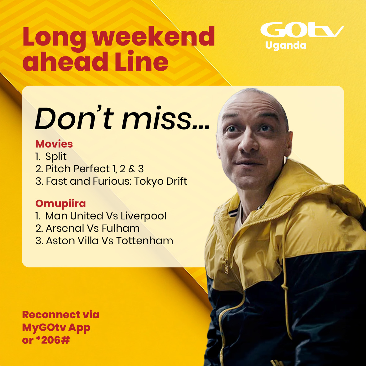 GOtvUganda's tweet image. Have a fun weekend ba dear. Tewali kwekwasa.🤩
Subscribe to #KaWeekie using the #MyGOtvApp or dial *206# to enjoy non stop content.
#Loveit