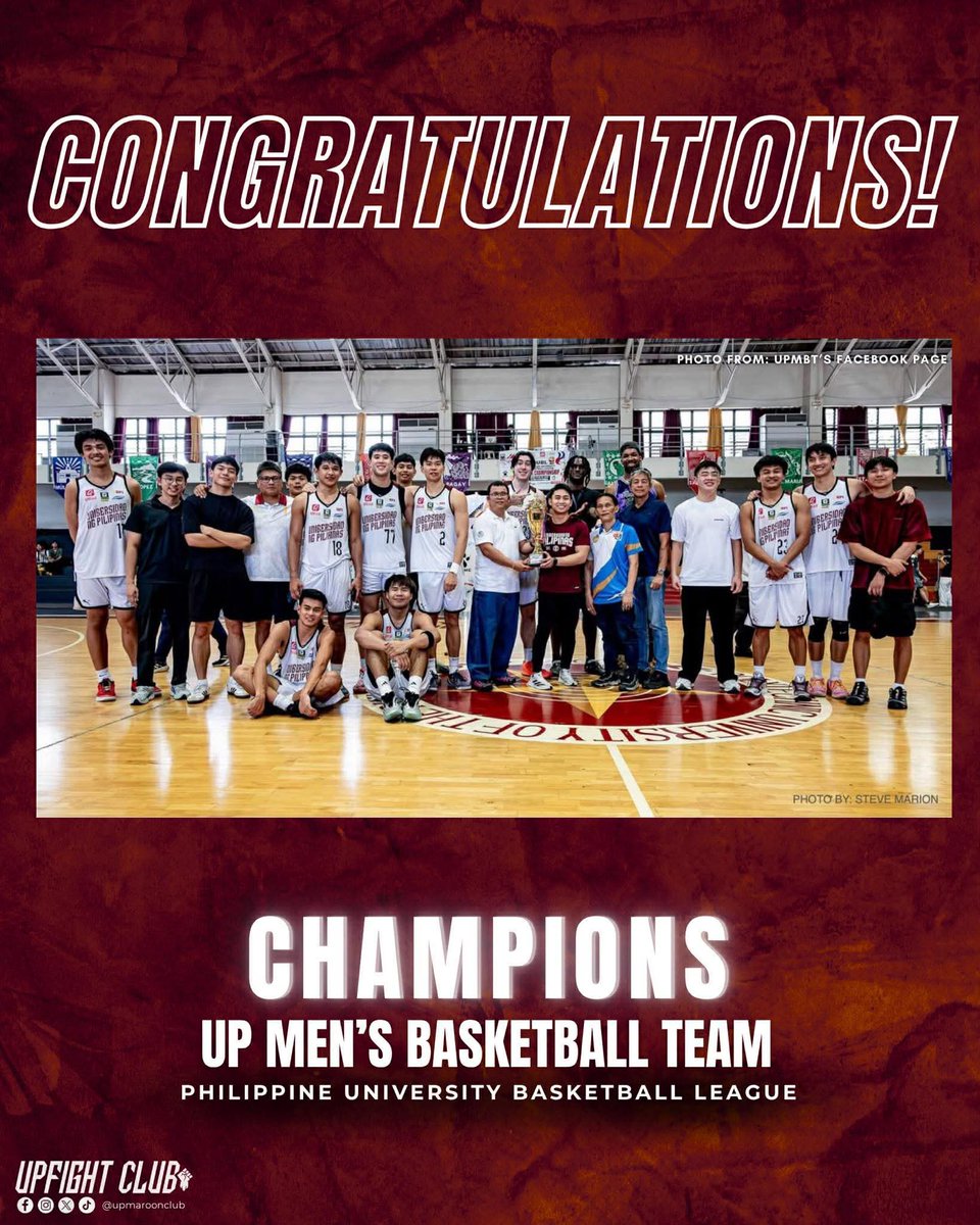 upmaroonclub's tweet photo. FINISHED ON TOP🏆🏀
The UP Fighting Maroons take the Philippine University Basketball League title as they continue to gel and find rhythm in their preseason build-up.
#UPFight❤️💚✊🏼
#PUBL https://t.co/5hvoQ2uqEA