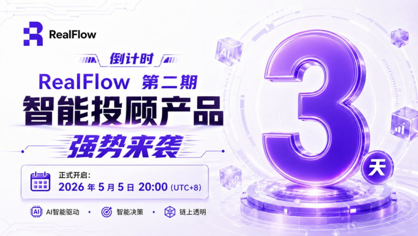 realflow_group's tweet image. 🚀 #RealFlow Second Phase Intelligent Investment Advisor Launch
⏳ #3Days Countdown!#May 5, 20:00 (UTC+8)
🌍 A strategic product drawing global investor attention，Smarter wealth solutions, stronger future potential
🔥 #Get ready for the next wave of innovation! @realflow_group