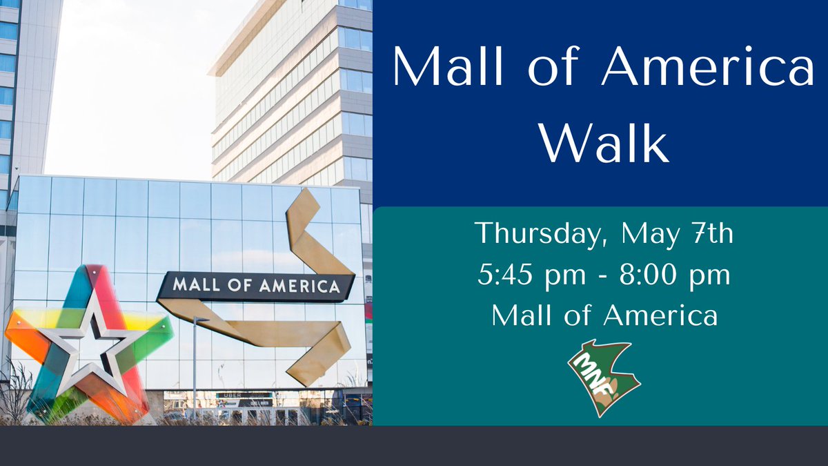 MNFurs's tweet photo. It's time for another Mall Walk! Join us tomorrow, May 7th for a walk around the Mall of America. Spend an evening chatting with your fellow furs while you make a loop of every floor, and finish the night in the food court!

For more information: https://t.co/2TOpb1F8oN https://t.co/v2GSzjv0ZP