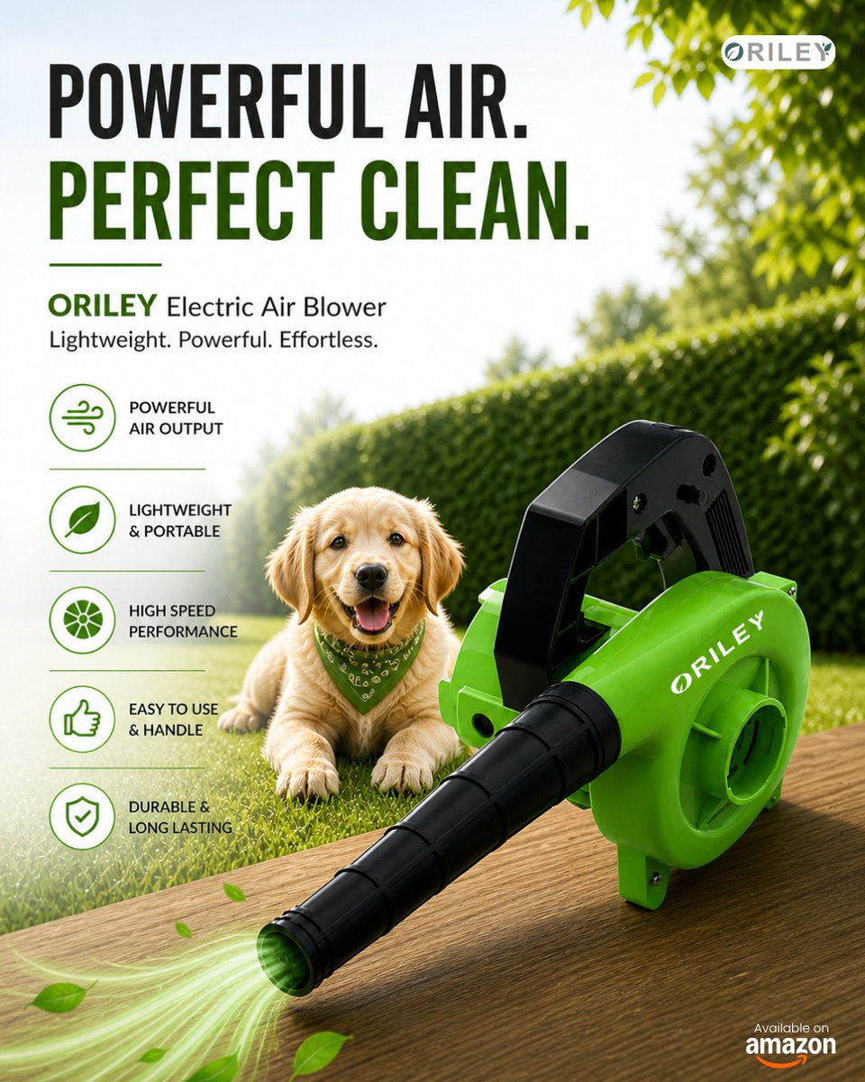 orileystore's tweet photo. Clean faster, without the hassle 🌿

Lightweight but seriously powerful—perfect for quick cleanups, garden use, or even those hard-to-reach spots.

Less effort. More results.

#Oriley #AirBlower #CleanSmart #HomeEssentials #PowerCleaning https://t.co/sCmm8CkcAh