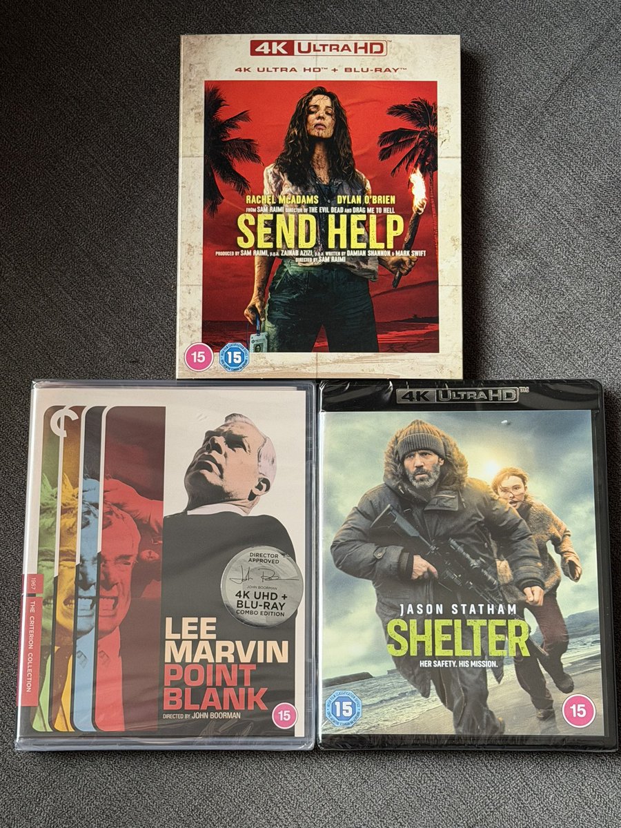 bigalthewasp's tweet image. 3 new 4ks delivered this morning from the awesome hmv 👌 @hmvtweets @Criterion #4KUltraHD #physicalmedia