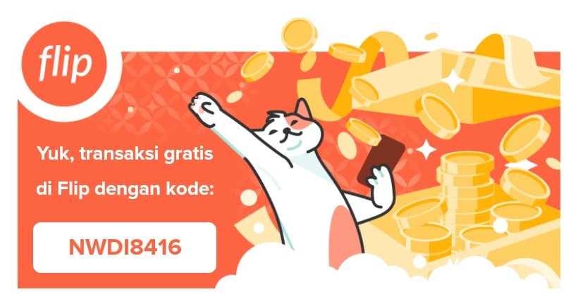 Ichwan_H's tweet photo. Belanja dgn Flip Deals. Bisa dapet cashback sampai 60%!

Tinggal akses Shopee, TikTok Shop, Traveloka, https://t.co/cPjmpH1zwS atau Agoda lewat Flip Deals, terus belanja seperti biasa, nanti dapet cashback!
Tambahan cashback Rp20rb kalau daftar pakai link https://t.co/RTWaG1BUQR https://t.co/FcuKtuGC77