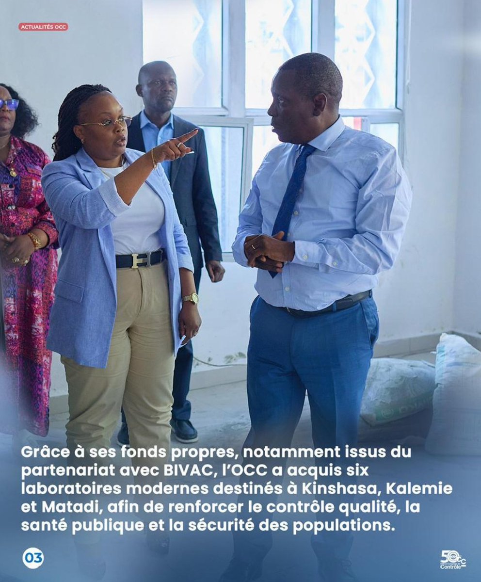 NZUKOIbrahim072's tweet image. #OCC : Ce jour, la Directrice Générale ai de l'OCC Madame @CMuabilu  a éffectué une descente d'inspection des travaux de réhabilitation du Laboratoire de KINSHASA.

Sous son leadership éclairé et sa bonne gouvernance avérée Madame Christelle MUABILU a initié la réhabilitation