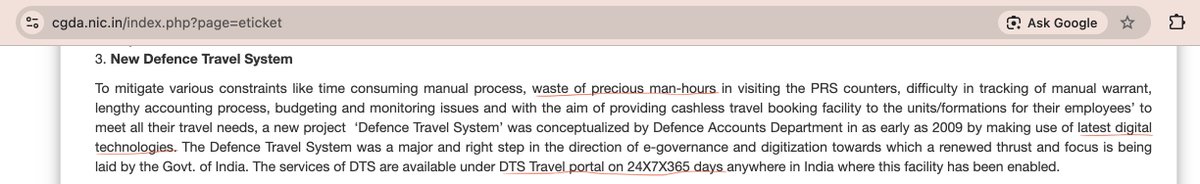 DefenceBrat's tweet photo. #DTS #Scam #DefenceTravelSystem
PCDA claims made on their website are false:
Claim #1 Convenience
1. They claim soldiers no longer need to visit PRS counters. In reality, soldiers still have to visit a designated room where DTS-enabled computers are kept.
2. Nearly 10,000 soldiers are permanently or temporarily deputed solely to manage DTS bookings.
Claim #2 — "Latest Digital Technology"
1. Troops face significant technical difficulties while using the system.
2. There is no option to book connecting flights.
3. Servers are extremely slow.
4. They rely on a decade-old pen drive technique just to allow a booking to proceed.
Claim #3 — "Available 24×7×365"
This is a blatant lie. Bookings can only be made during office hours when DTS centres are open. If a centre closes, a soldier has no option but to wait until the next working day.
DTS is a scam. I urge the govt to shut down this fraudulent system, which PCDA officers use as a justification, likely because someone is financially benefiting from this ecosystem.
Instead, all troops should be paid a logistics compensation on a per-km, per-person basis and allowed to independently choose their mode of transport.
In an era when India has a well-developed network of expressways and booking platforms, forcing soldiers to use a decade-old system in the name of compliance is both regressive and unjust and someone is getting benefitted in this.
@DefenceMinIndia
@SpokespersonMoD
@adgpi
@indiannavy
@IAF_MCC
@cgda_mod
@rajnathsingh
@MVenkaiahNaidu
@KirenRijiju
@MajorPoonia
@GauravCBhaskar
@BharadwajSpeaks
@TheSatishDua
@shishirgupta
@rahulsinghTOI
@PTI_News
#IndianArmy #DefenceReform #CGDA #PCDA #SoldierFirst #ArmedForces