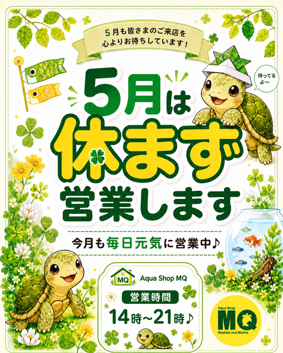 アクアショップMQ🐢4/25.26🎉ジャパンレプタイルズショーin東京出展✨ tweet media