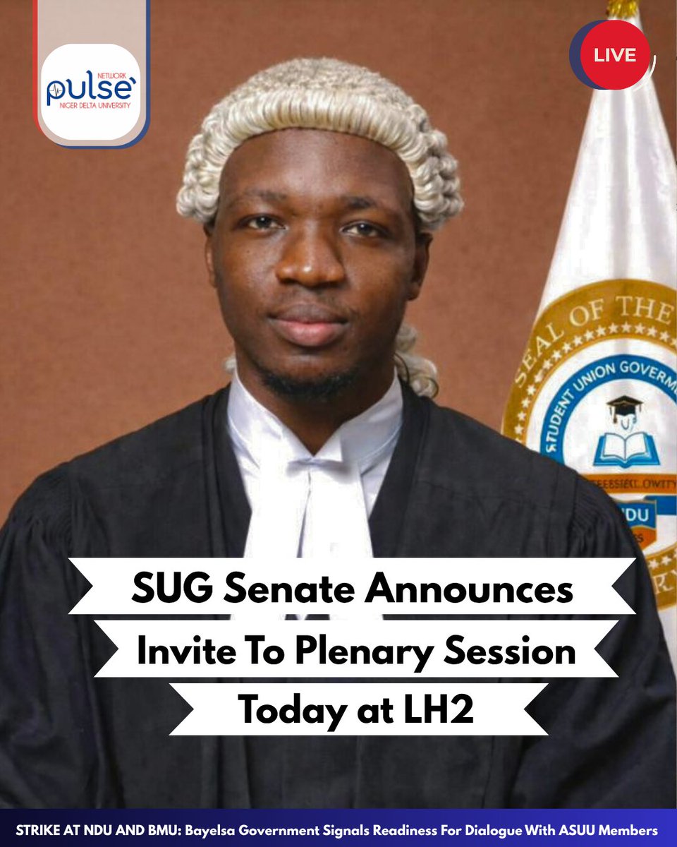 The NDU SUG Senate has invited members of the public to come observe its plenary session scheduled for today by 11:00am at Lecture Hall 2, Main Campus.

The session is expected to address key student matters and promote inclusive participation.