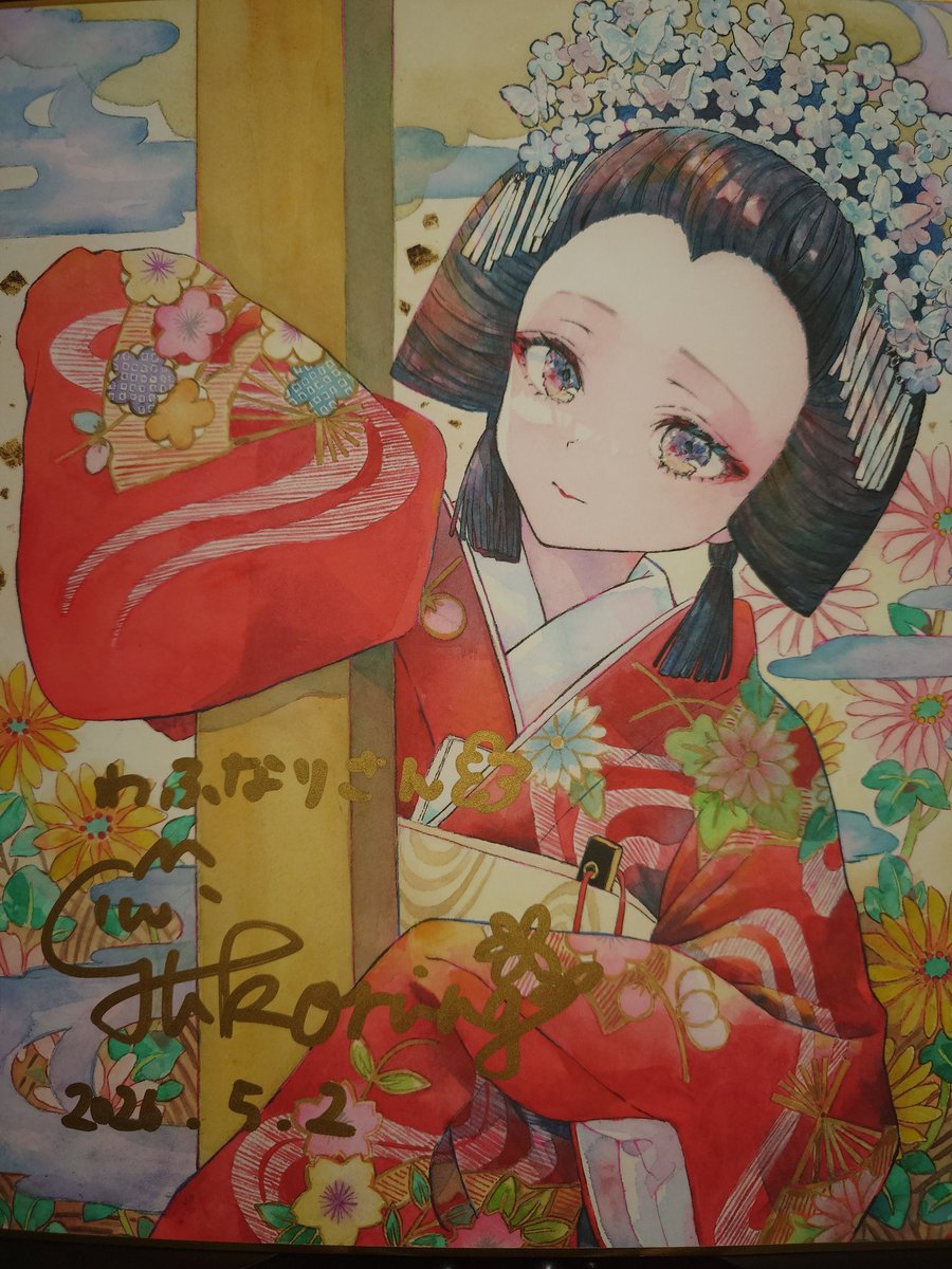優子鈴 直筆サイン入り色紙 優子鈴さん（@_yukoring）の原画展のサイン