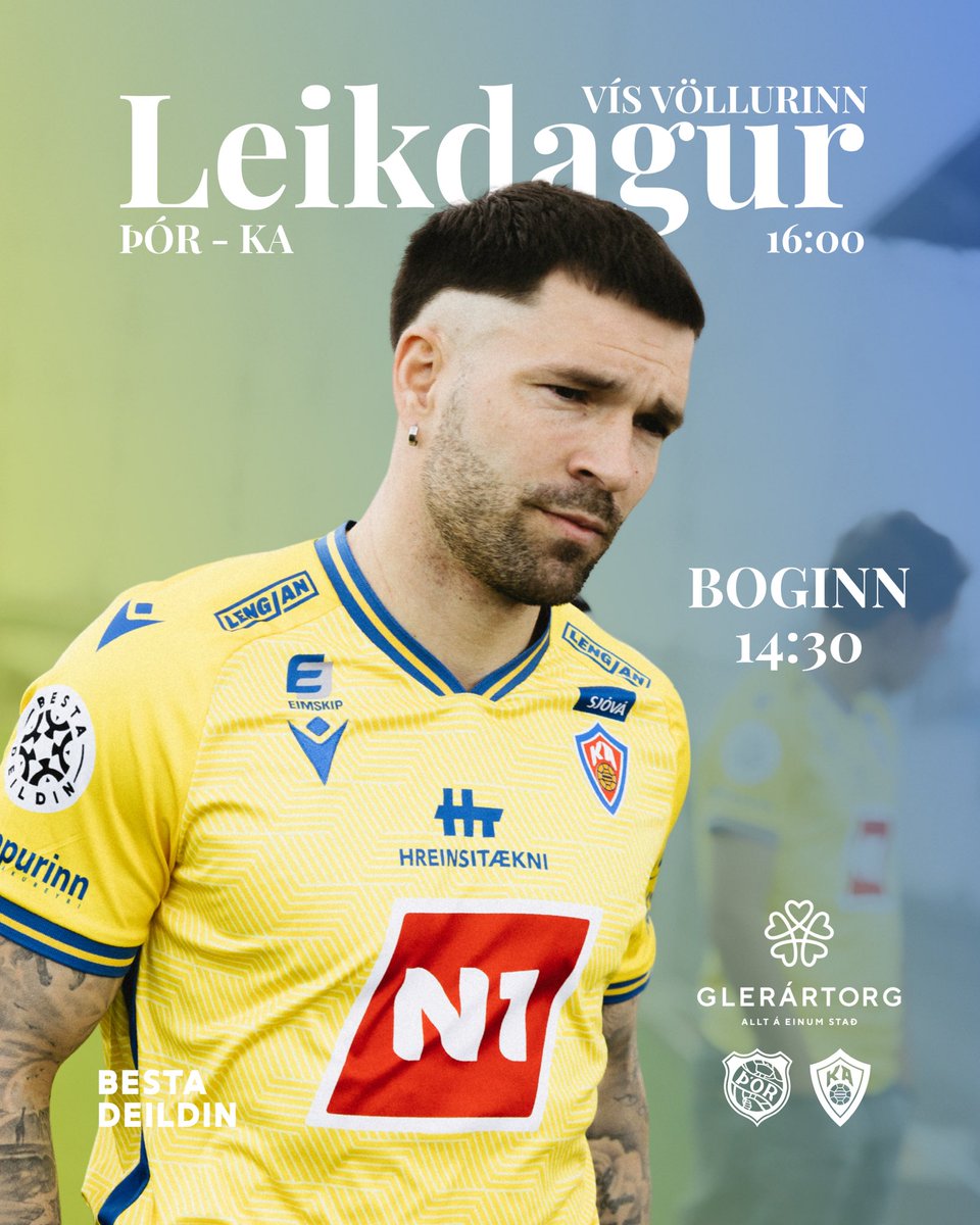 KAakureyri's tweet photo. LEIKDAGUR! 💛💙

KA upphitun fer fram í Boganum frá 14:30, matur, drykkir o.fl. Haddi kemur og ræðir við stuðningsfólk uppúr 15. Sjáumst á vellinum! 💛💙 #LifiFyrirKA https://t.co/bsGLBscztd