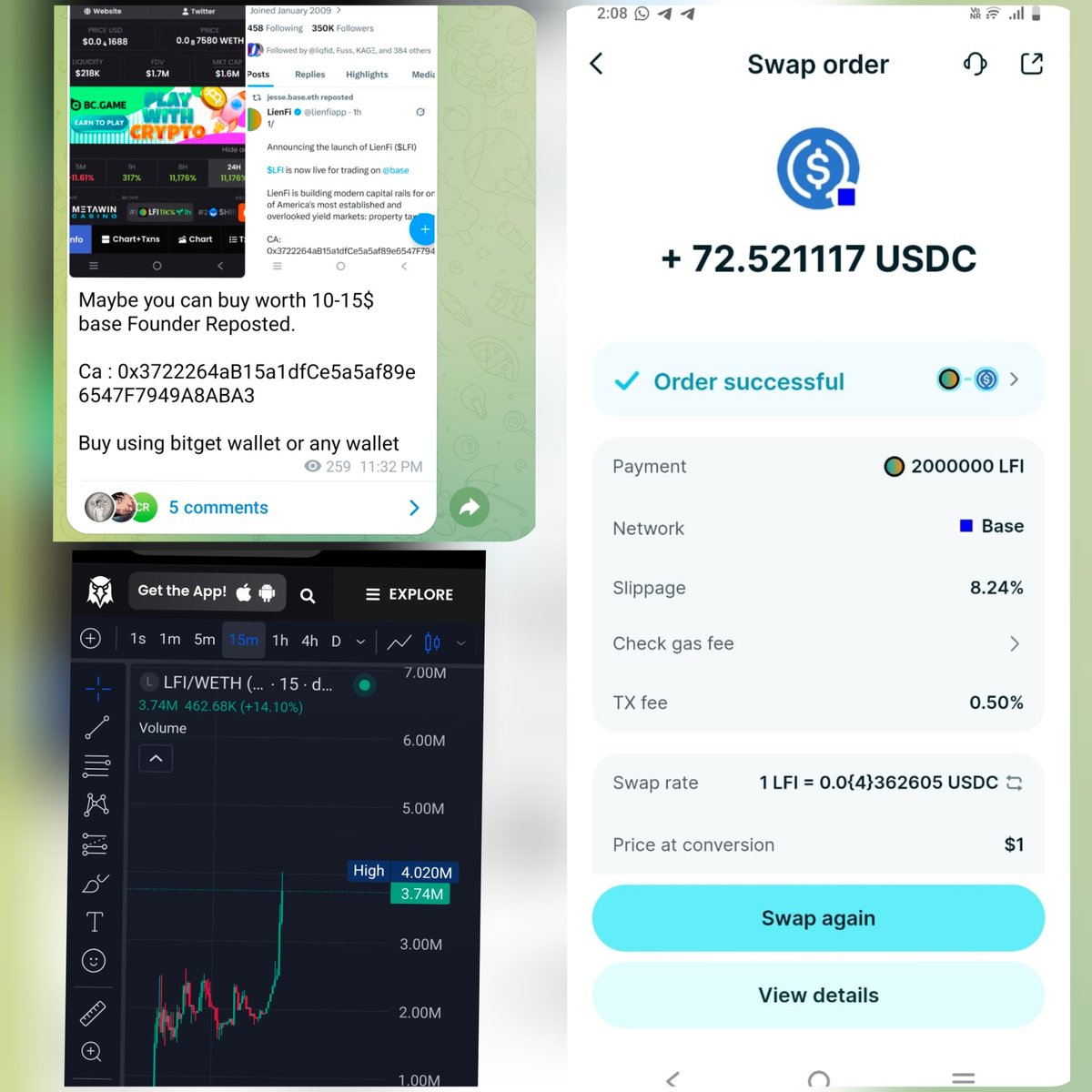 Ox_hydra's tweet image. Called @lienfiapp Token At 2M mcap approx Now Reached 4M , Flat 2X profit in this market. 💰💰✨

For more such a Alpha you can Join my Telegram channel .

url =&amp;gt; t.me/HydraAirdrops

#Base #Token #Profit #Instant_profit