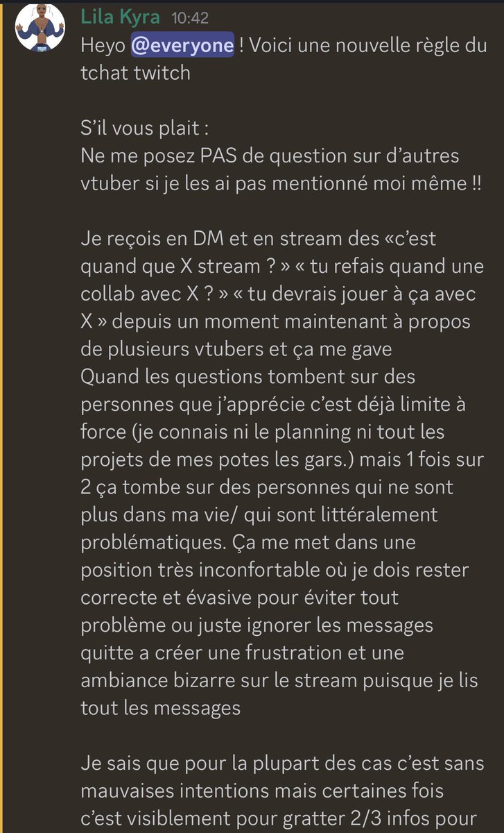 LilaKyravt's tweet photo. Message important pour les règles du tchat twitch !!

(Je parais maybe un peu sur les nerfs dans le message, je l’ai écris après un bon ras le bol, ne le prenez pas personnellement si vous avez déjà envoyé un message du genre, j’en veux à personne je vous préviens juste) https://t.co/z9pZZATqwv