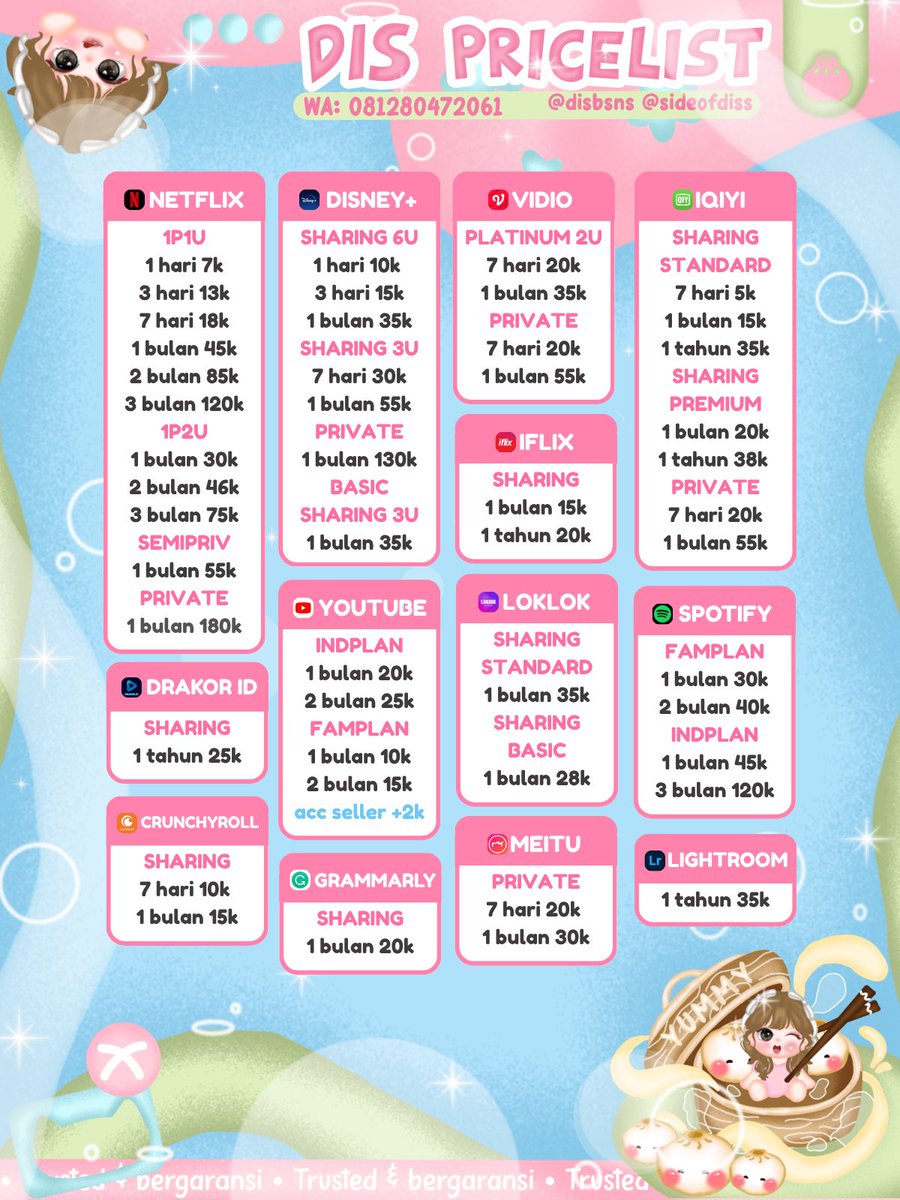 cewgiils's tweet photo. cari apprem trusted dan murah?

yuk sini ready n3tflix c4nv4 youtub3 disn3y v1d1o ch4tgpt ada apprem cina juga dr4m4box dr4mawave r3elshort fl1ckr3els v1gloo mobor3els dll

since 2020
fastrespon on wa link dibio / wa 081280472061
#bealanja inara siangall elsyifa https://t.co/y894XVkLjp