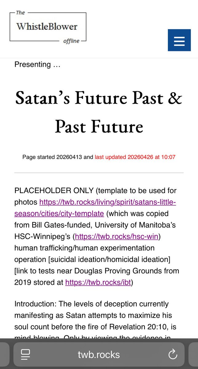 CaeJak's tweet image. This I know.
I’ll be trying to upload evidence this week to my site at
twb.rocks/living/spirit/…
to evidence Satan’s final soul-harvesting exercise as he finishes his 1,000 year season.

Much to be done during Rev 20:9 of #SLS given #Ezekiel 33 and #Matthew 25.

Have a blessed day.