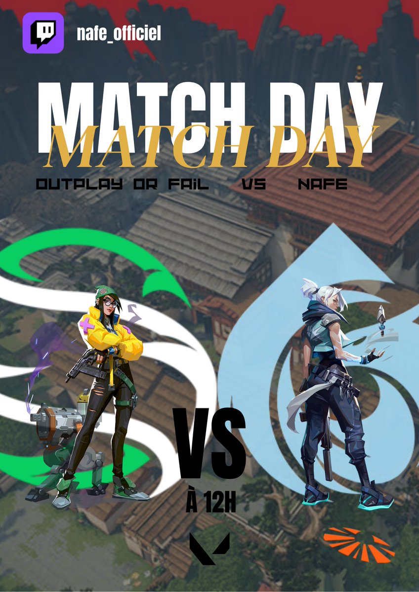 NafeOfficiel's tweet image. 🚨 TRYHARD SPRING DAY 🚨

C’est parti pour une grosse journée 🔥

⚔️ NAFE vs Outplay Or Fail
🕛 12H
📺 twitch.tv/nafe_officiel

💥 6 matchs aujourd’hui contre plusieurs équipes
On donne tout. Soyez là 💙

#Valorant #VCT #Esport