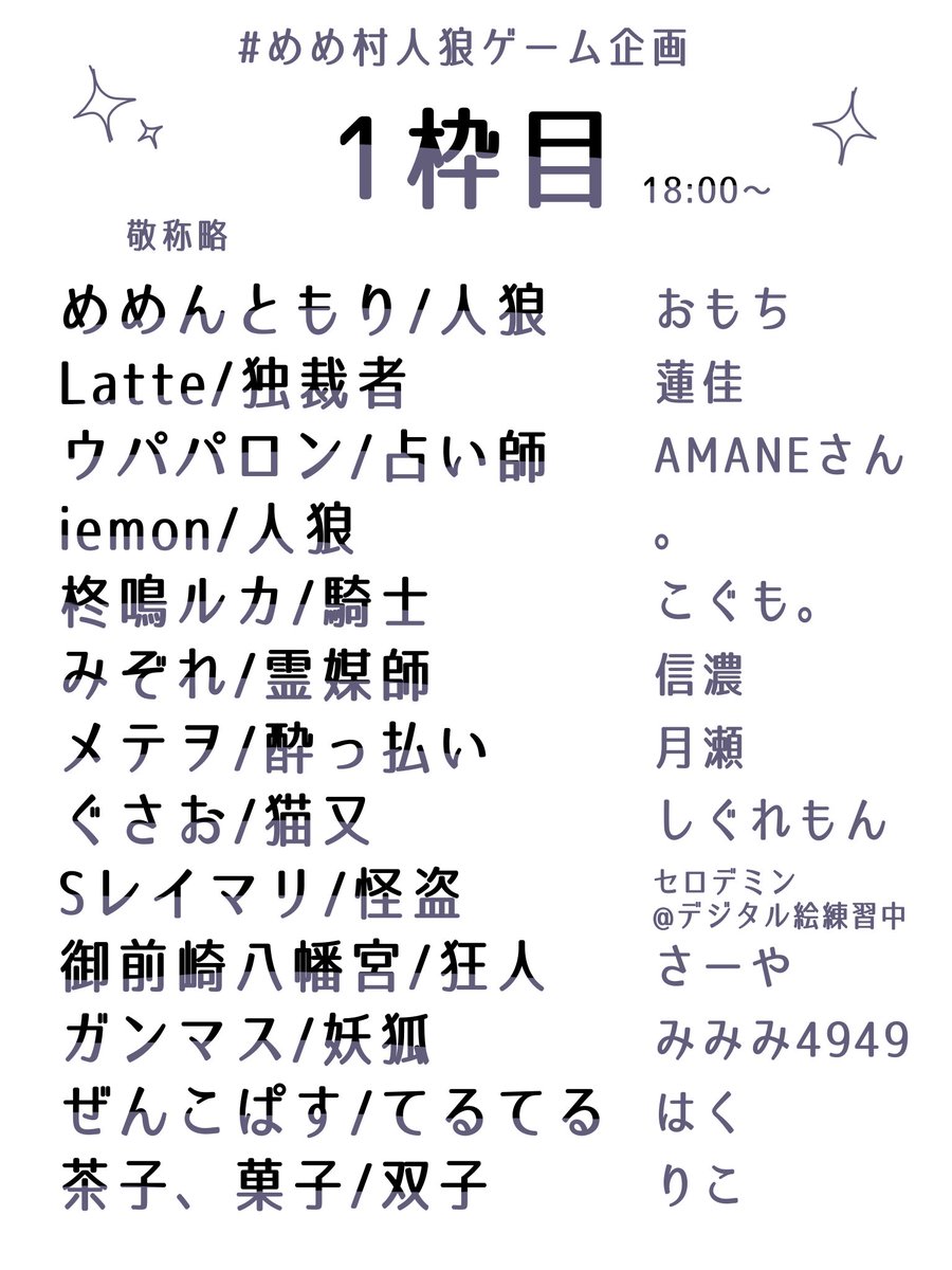 minto_san310's tweet photo. #めめ村人狼ゲーム企画
明日、私主催の企画が投稿されます！ぜひご覧ください！！！
1枠目　18時
2枠目　18時半
3枠目　19時 https://t.co/Il9rEvrFJS