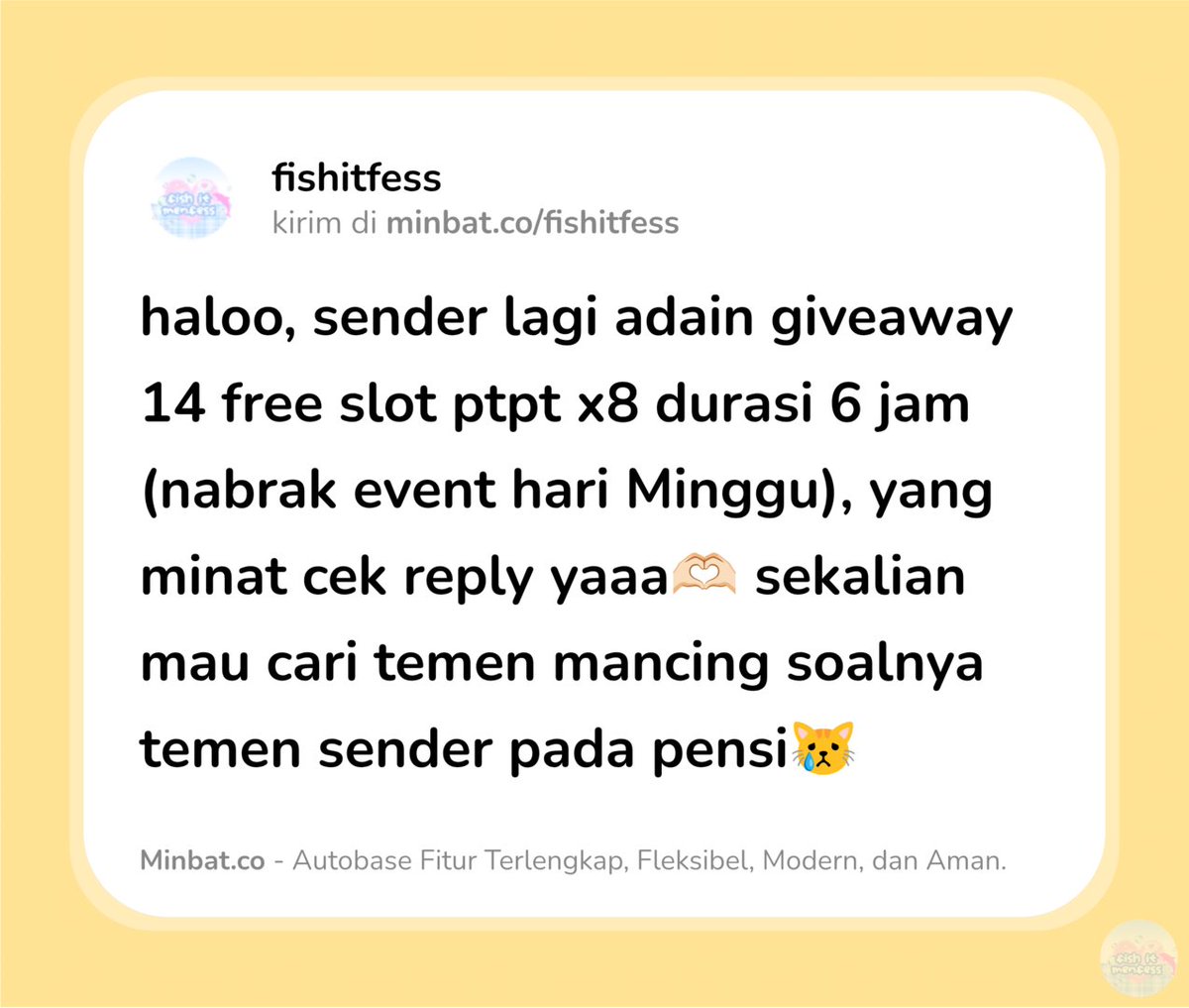 FISH IT FESS ‼️ WTT CANTUMIN UNAME tweet media