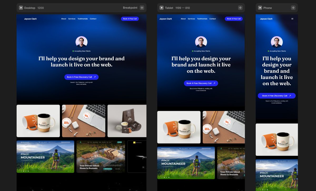 Almost there! 🏁 Just putting the finishing touches on my first portfolio site built entirely from scratch. 

Honestly, I’m amazed at how far this has come. 

Thank you Lord for all the ideas and also to <a href="/framer/">Framer</a> for being such an intuitive tool for designers.