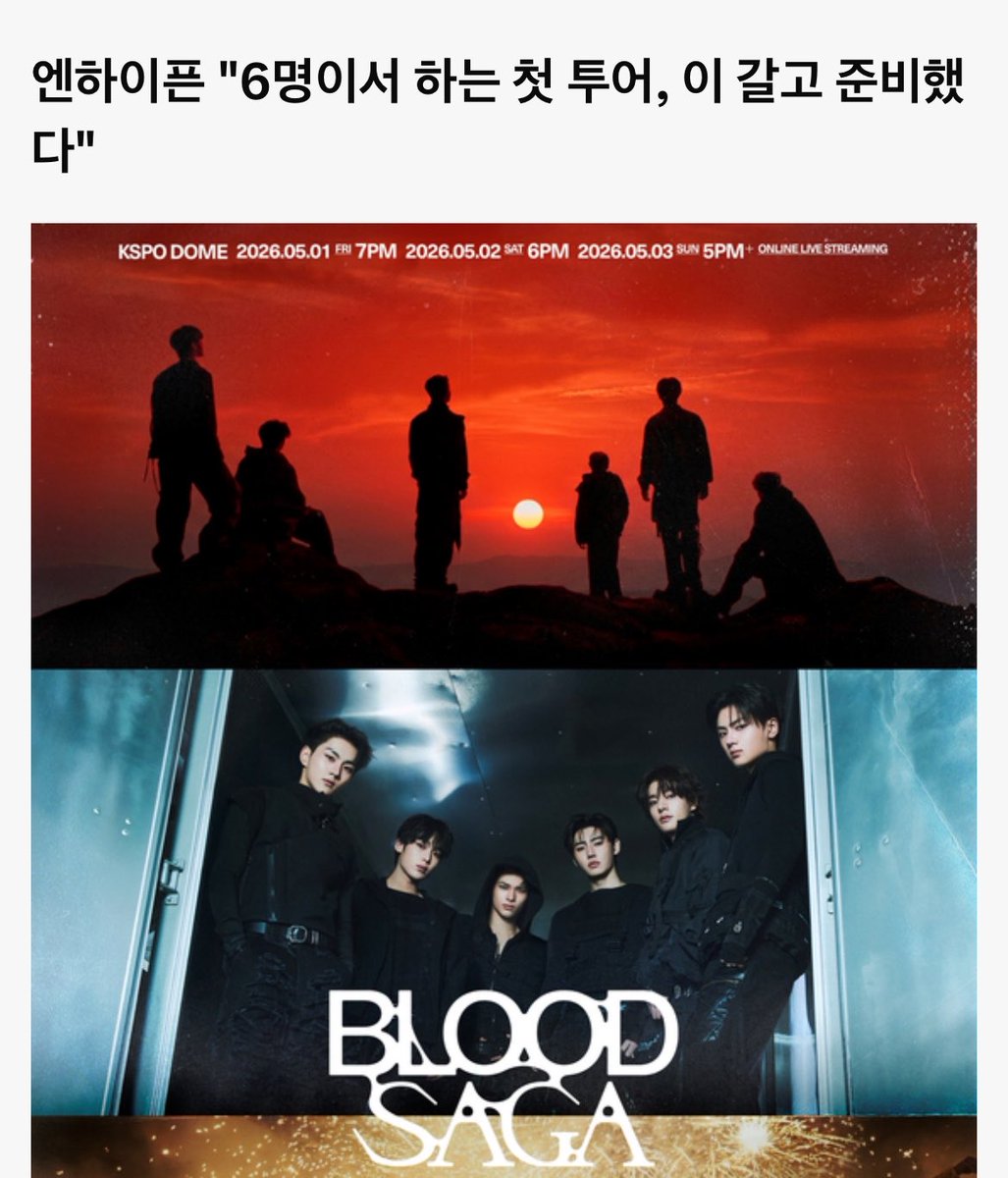 ahgasela's tweet photo. ENHYPEN shared their thoughts on starting a new world tour 🖤❤️

🐈: first of all, thank you so much for coming even though it’s the weekend. we practiced a lot even late into the night, and prepared many things including the setlist. after seeing the great reviews from yesterday’s show, we feel very confident going into today’s performance. i hope you enjoy it thank you.
🐥: hello i’m ni-ki. thank you for taking the time to be here today. we prepared this tour with a lot of confidence so we’ll do our best to create a concert that not only engenes but also non fans can truly recognize and enjoy
🐈‍⬛: including all the tours we’ve done so far, i think we prepared for this one with the strongest determination. starting in seoul we plan to tour 21 cities. it’s our first time in mexico city and since many people are looking forward to it, we want to repay that support. thank you
🦮: since this is our first tour as six members, we prepared even more intensely. i think this tour truly contains our soul as much as we’ve worked hard, i hope we can repay you with a fun performance today
🦊: we’ve prepared this new concert blood saga and it feels like a combination of everything we’ve done before. it will feel immersive almost like a campfire gathering, and since we worked hard on it, i hope you enjoy it
🐧: thank you so much for coming today. this performance has a continuous flow from beginning to end without interruption, so i think it’ll be more enjoyable if you focus on that. the final section especially has a lot of musical like elements, which i think will make it even more fun