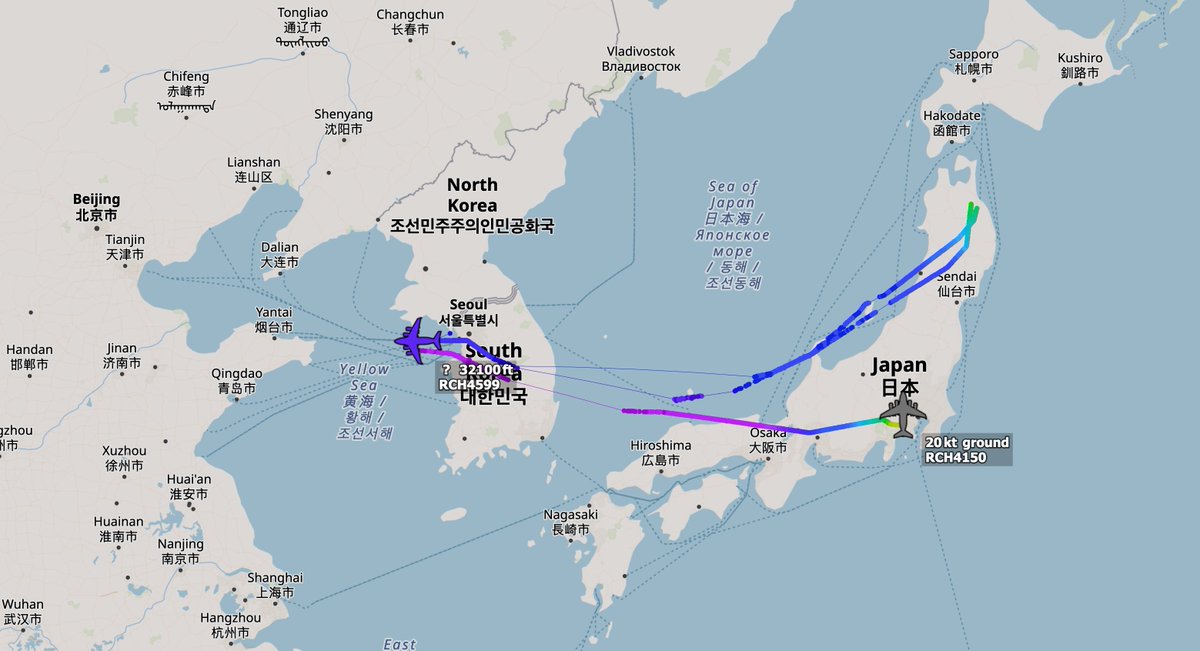ArmchairAdml's tweet image. #USAF United States Air Force - VIP Movements
🧵POTUS Visit to China 2026

Boeing C-17 Globemaster III 4x
#AE144A 05-5140 - REACH 4599 (Bejing Intl)
#AE2FB0 08-8204 - REACH 4150 (Bejing Intl)
#AE145D 06-6159 - REACH 4554
#AE144C 05-5142 - REACH 3213

Two C-17s from Andrews Air