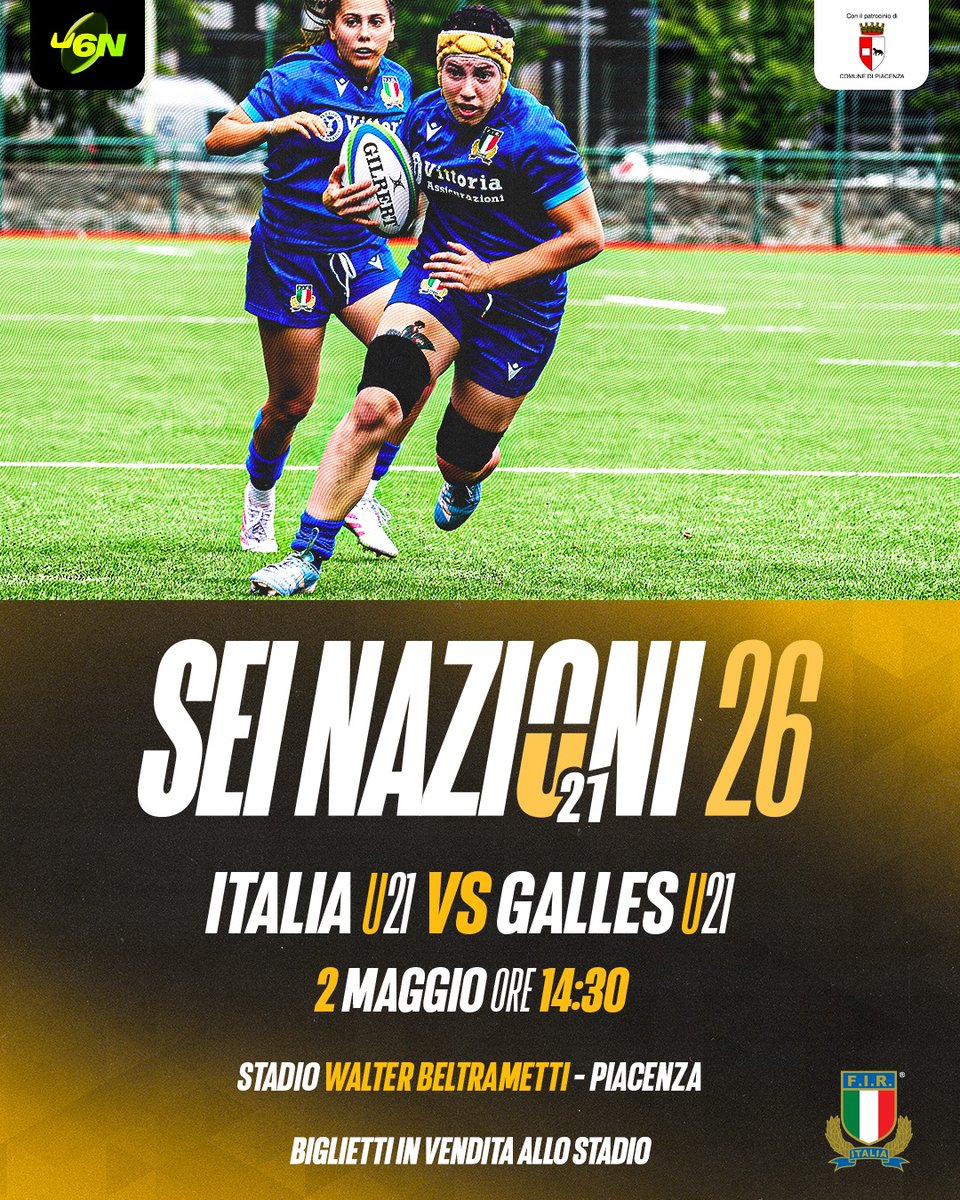 Federugby's tweet photo. Il secondo incontro dell' #ItalrugbyU21 F nell' U21 6 Nations Festival
M A T C H D A Y ๐ฅ
#ITAvWAL ๐ฎ๐น๐ด๓ ง๓ ข๓ ท๓ ฌ๓ ณ๓ ฟ
๐ Stadio W. Beltrametti, Piacenza
๐
2 maggio, kick off ore 14.30
๐๏ธ allo Stadio
๐บ Canale YouTube FIR e https://t.co/D53OJReO5a
#insieme #rugbypassioneitaliana https://t.co/ZJPSHoH7TW