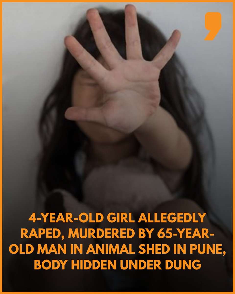 News9Tweets's tweet image. In a #shocking case reported from Nasrapur village, in Bhor Taluka, #Pune, a 4-year-old girl was raped. The child was later bludgeoned to death by the perpetrators of the #crime.