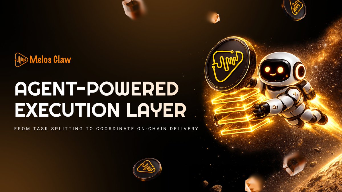 Agent-powered execution starts here.

MelosClaw turns tasks into coordinated on-chain delivery — from intent to real outcomes.

⚡️ Autonomous
⚡️ Scalable
⚡️ On-chain

#AI #Web3 #AIagents