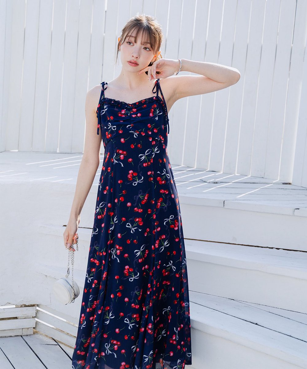 ⋆⸜ チェリーコレクション⸝⋆ チェリープリントキャミワンピース ⋆⸜ チェリーコレクション⸝⋆ チェリープリントキャミワンピース