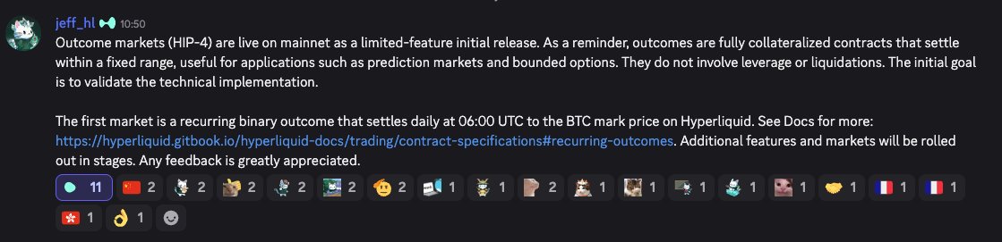 openbrokerhl's tweet photo. HIP-4 is live on mainnet 🔥

Hyperliquid https://t.co/pePPTcPw7t