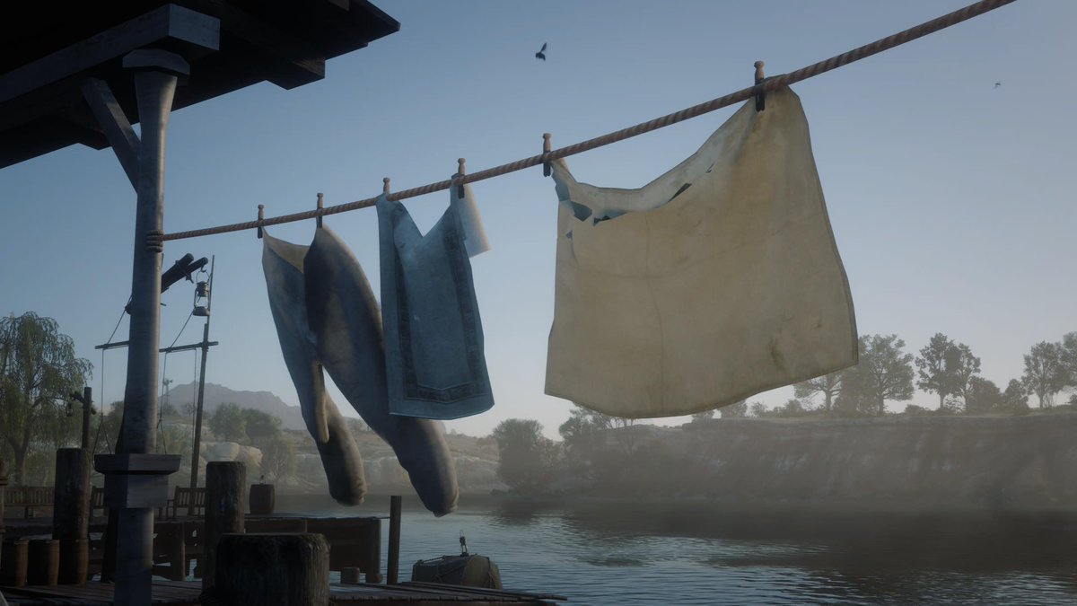 VG_Appliances's tweet image. Red Dead Redemption 2

This is a little bit of a stretch on my part but I felt this is appropriate to post. 

The hanging laundry looks great in the morning sunshine. Like many things in RDR2, the NPC day/night schedules make the world feel very much alive

#Rockstar #PS5