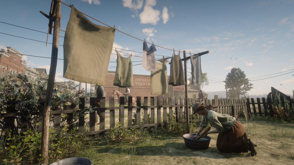 VG_Appliances's tweet image. Red Dead Redemption 2

This is a little bit of a stretch on my part but I felt this is appropriate to post. 

The hanging laundry looks great in the morning sunshine. Like many things in RDR2, the NPC day/night schedules make the world feel very much alive

#Rockstar #PS5