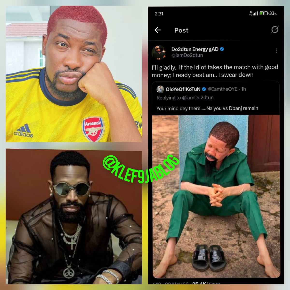 Klef9ja01's tweet image. "If the idiot takes up the fight with good money, i'm ready to remove his teeth, i swear" - OAP, Dotun, replies X user who said he should get into the ring with his 'used to be in-law', D'banj

#explore #exploremore #klef9jablog