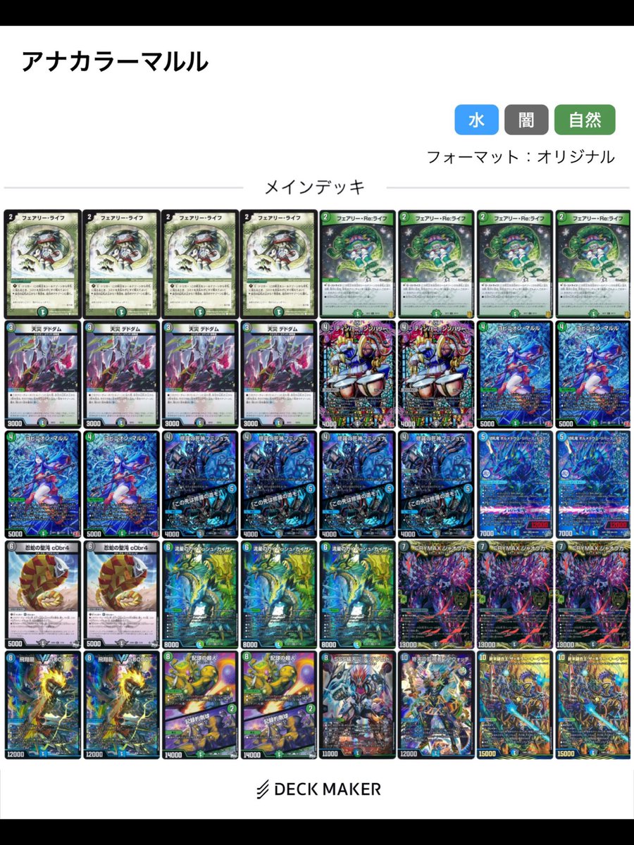 アナカラーマルル、暫定こうなりました。 #デュエマ初心者