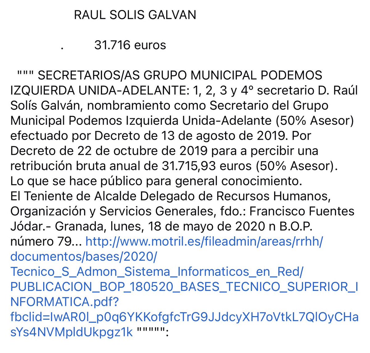 Cariño que una persona por ser asesor político cobre más de 2000 euros por media jornada y señalar a otros que hacen más de 60 horas semanales para llegar a esos 2000 euros no es peak que crees eh